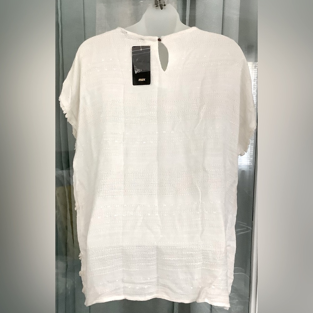 MAX FASHION WOMENS TOP WITH FRINGE - Picture 2 of 6